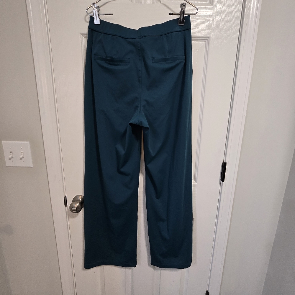 Halara Women's High Rise Wide Straight Leg Pants Teal Size Medium - Picture 2 of 11
